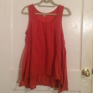 Red flowy Anthropologie top