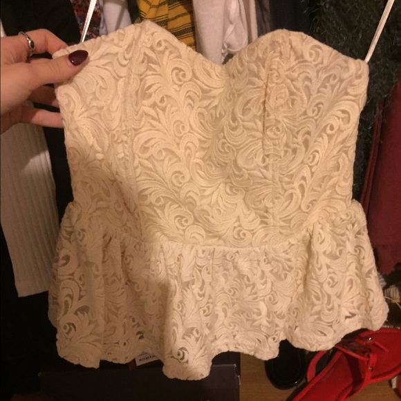 Peplum strapless top