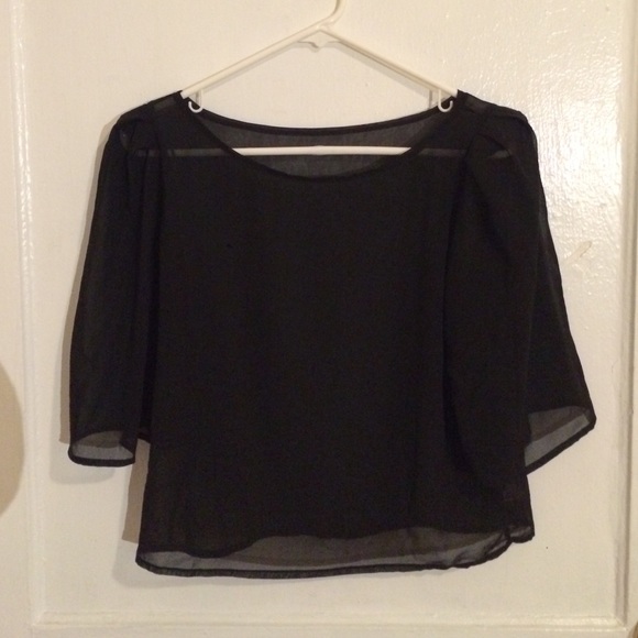 Sheer black crop top