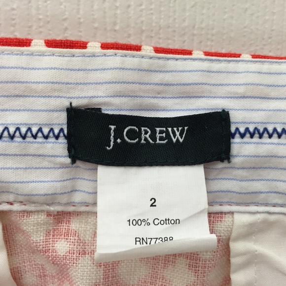 SOLD J. Crew Cross & Dots Button Red Mod Skirt - Picture 2 of 4