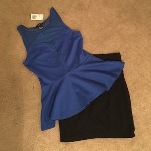 Mesh peplum top