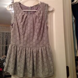 Tiffany blue lace tank top