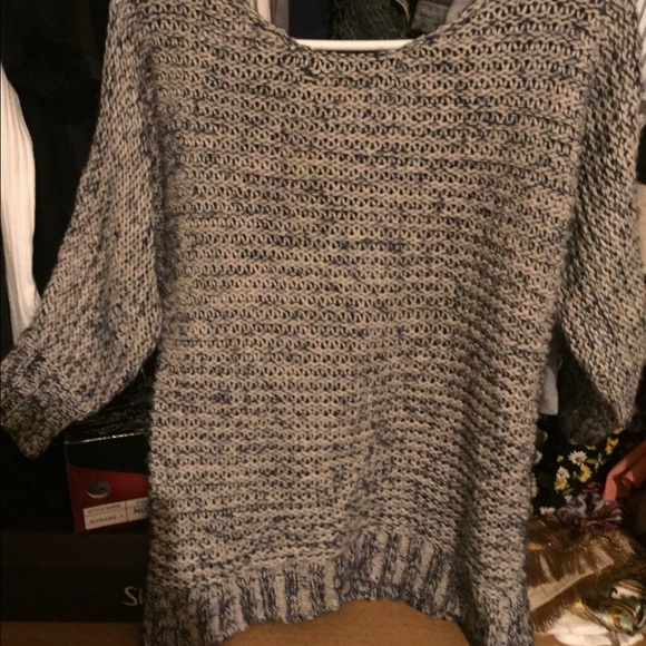 Navy and white sweater