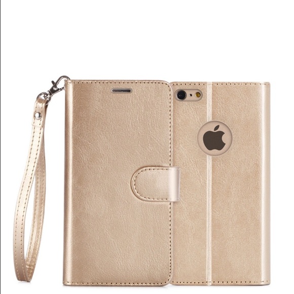 Gold iPhone 6/6S PLUS wallet phone case NWT