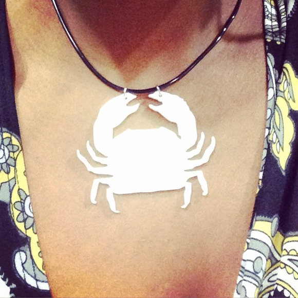 White Crab Necklace