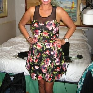 Multi color fit and flare dress