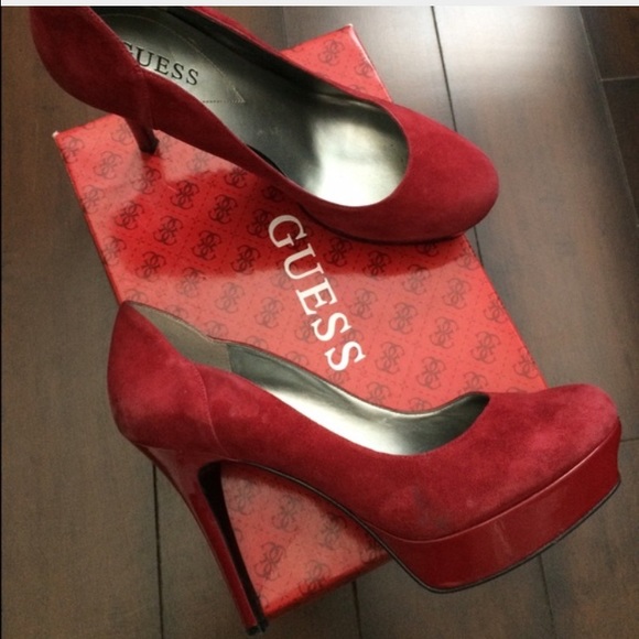 Guess Red Suade heels