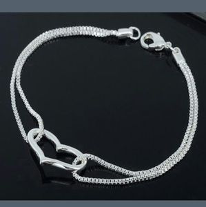 .925 Sterling Silver Heart Bracelet.