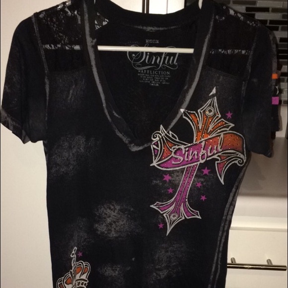 Sinful (Affliction) ladies shirt