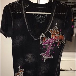 Sinful (Affliction) ladies shirt