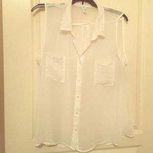 Sheer White Blouse 2X