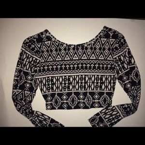 Tribal Print Crop Top