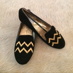 Velvet Aquarius Zodiac Smoking Flats