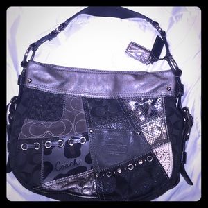 COACH ZOE TONAL PATCHWORK HOBO