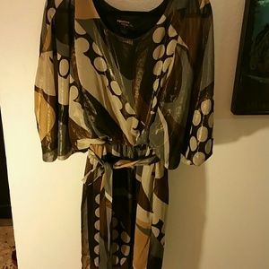 Shimmery Cocktail dress bat wing mod print