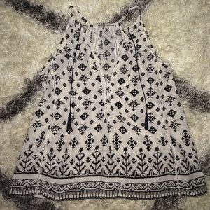 Joie black and white silk tank