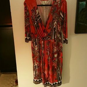 Red paisley dress