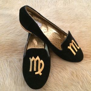 Velvet Virgo Zodiac Smoking Flats