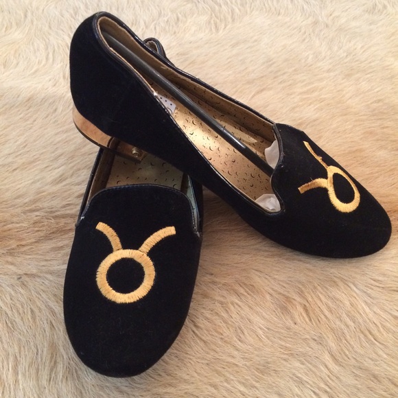 Velvet Taurus Zodiac Smoking Flats