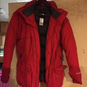 Red /gray North face Jacket