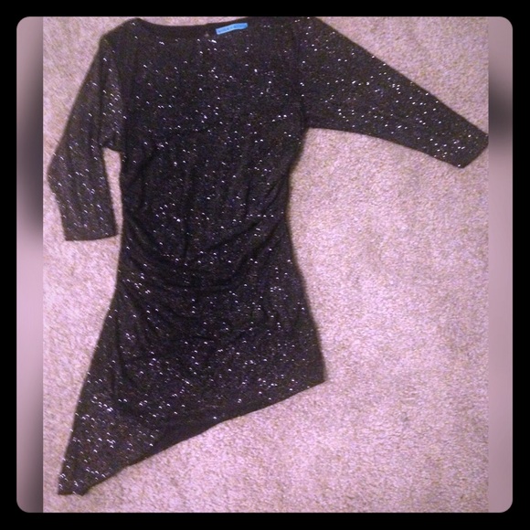 alice + olivia black sparkly sexy dress