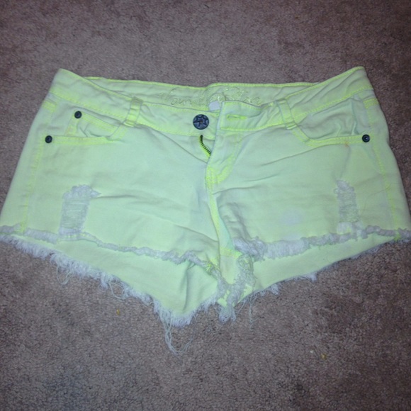 Bright green shorts