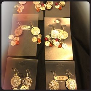 6 pairs of dangle earrings