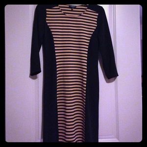 Brown and black striped dress