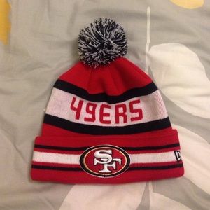 49ers New Era Pom beanie