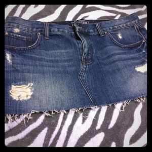 PINK denim mini skirt