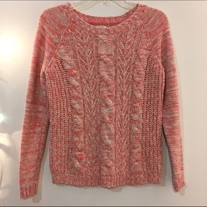 Pink And White Knit Sweater