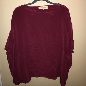 Burgundy silk top