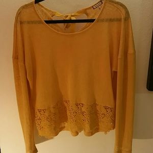 Lace hem sweater