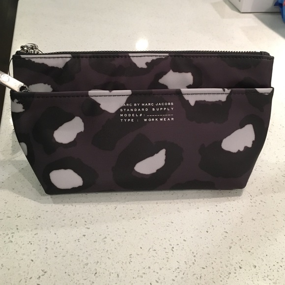Marc by Marc Jacobs Gray Leopard Cosmetic Bag