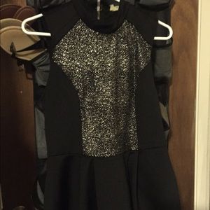 Glitter front peplum top