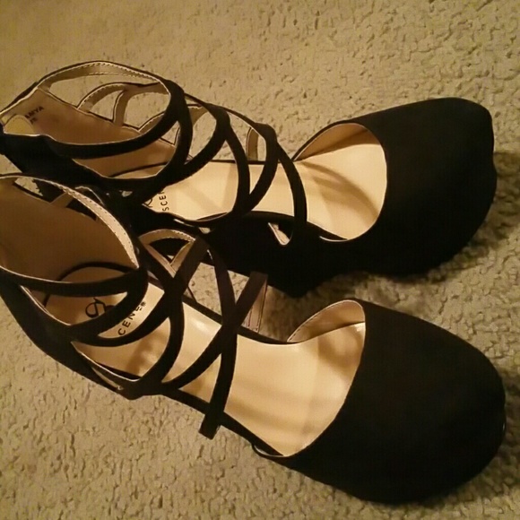 Black strappy heels