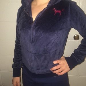 Zip up Pink velour sweatshirt!