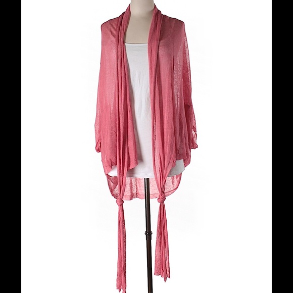 💗Dusty Rose Stylish Linen Bat Wing Cardigan💗 - Picture 2 of 4
