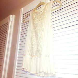 Lace high neck sleeveless top