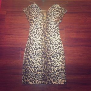 Cheetah print tight dress w/ zipper on both sides