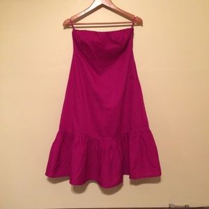 Berry Drop Waist Strapless Gap Dress