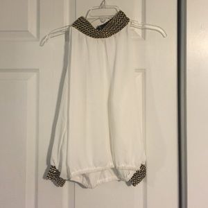 A really cute white cold shoulder top