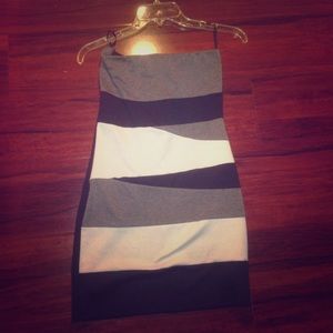 Black white and gray dress