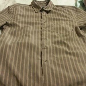 Tan Stripe Short Sleeve Shirt
