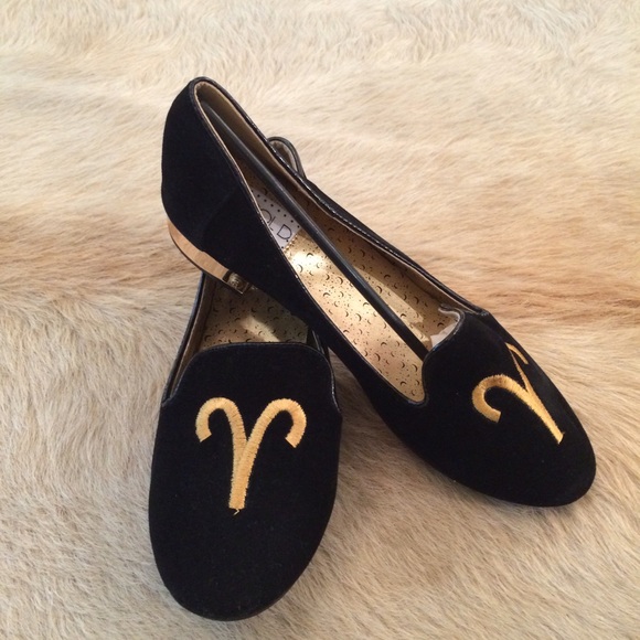 Velvet Aries Zodiac Smoking Flats