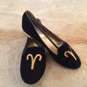 Velvet Aries Zodiac Smoking Flats
