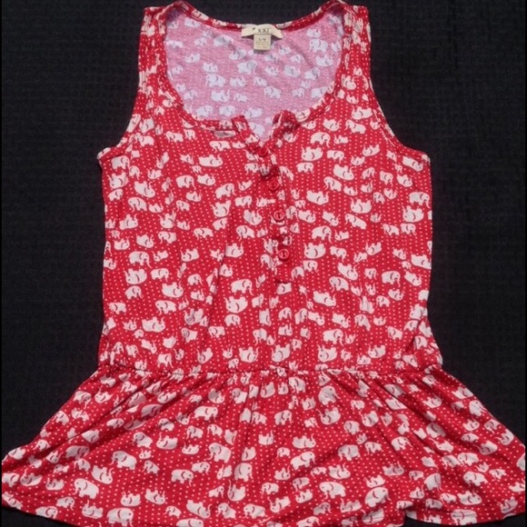 Soft elephant print peplum top