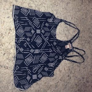 Black boho patterned (crop) Top!