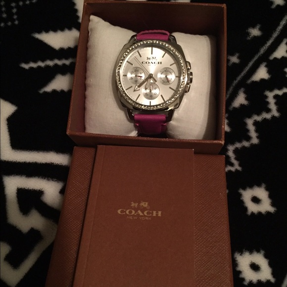 Coach watch with pink band & bling around face - Picture 2 of 4