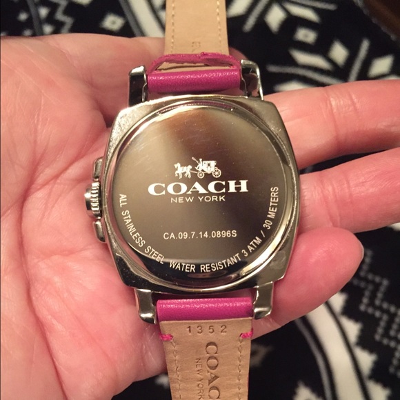 Coach watch with pink band & bling around face - Picture 4 of 4